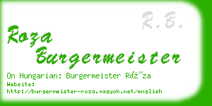 roza burgermeister business card